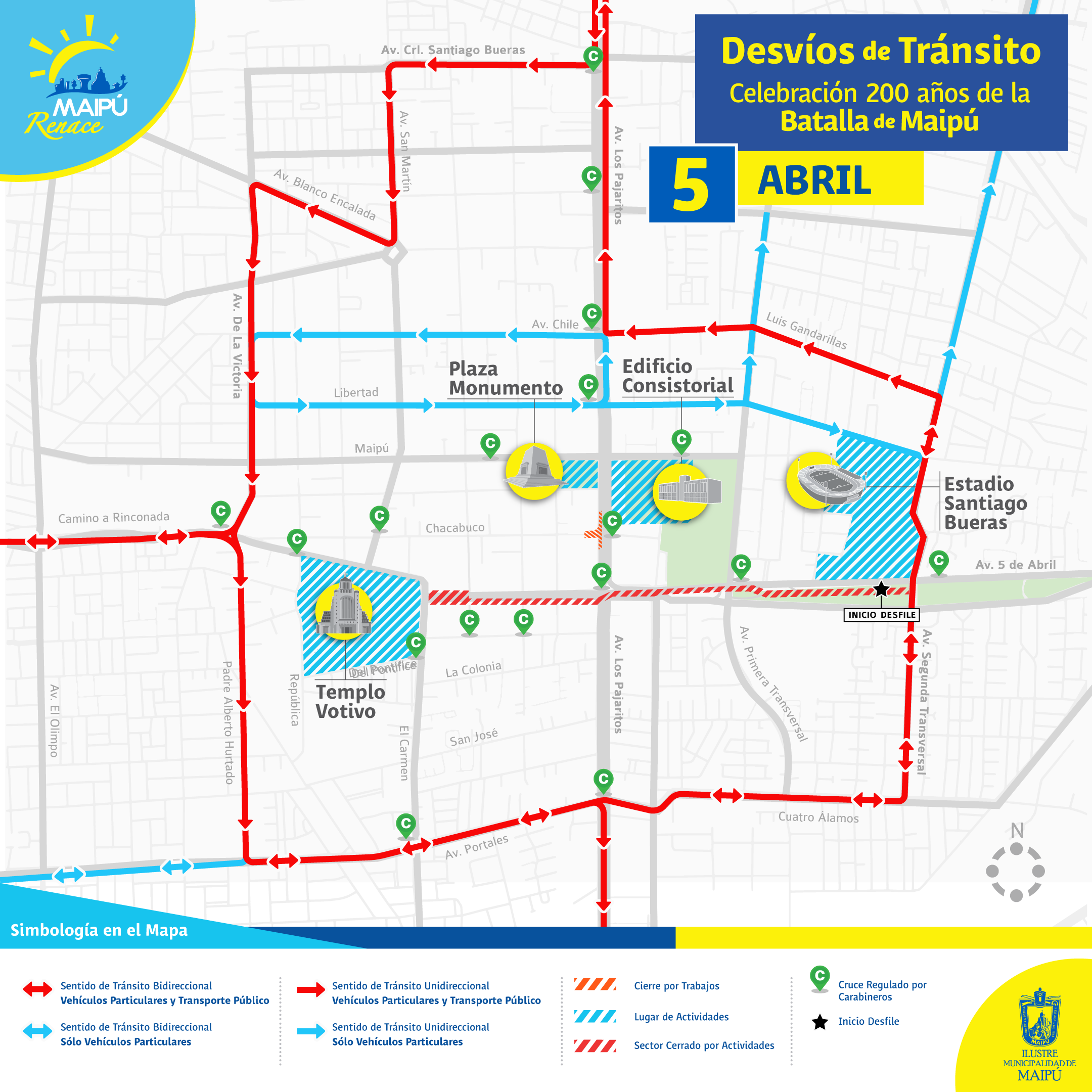 Conmemoración de la Batalla genera desvíos de tránsito 4 Plan_de_Desvíos_5_Abril