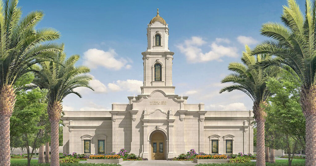 Rendering del Templo Mormón en Maipú